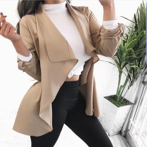 NWOT Tan Khaki Waterfall Draping Lightweight Cardigan Large